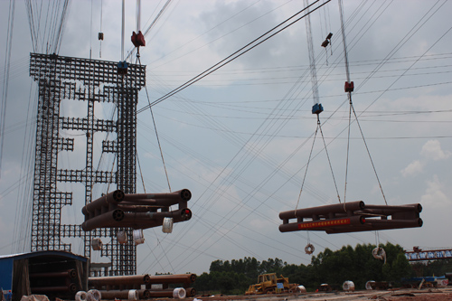 钦江特大桥无支架缆索吊装系统试吊乐成 - 企业要闻 - J9集团